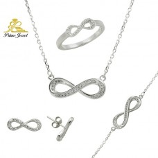 Gümüş zirkon taşlı set